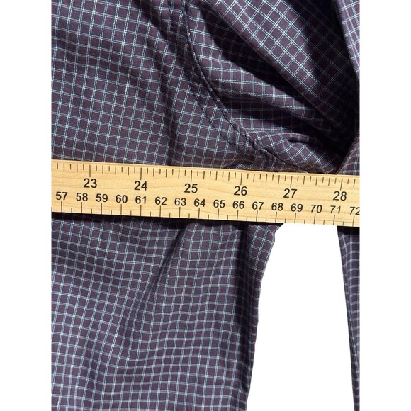 Wrangler RIATA Mens XXL Burgundy Navy White Checkered Pattern Plaid Button Up - Picture 4 of 8